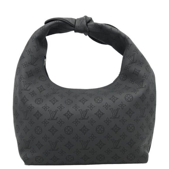 Louis Vuitton  Why Knot MM Monogram Mahina Leather Hobo Bag Black - Picture 4 of 13